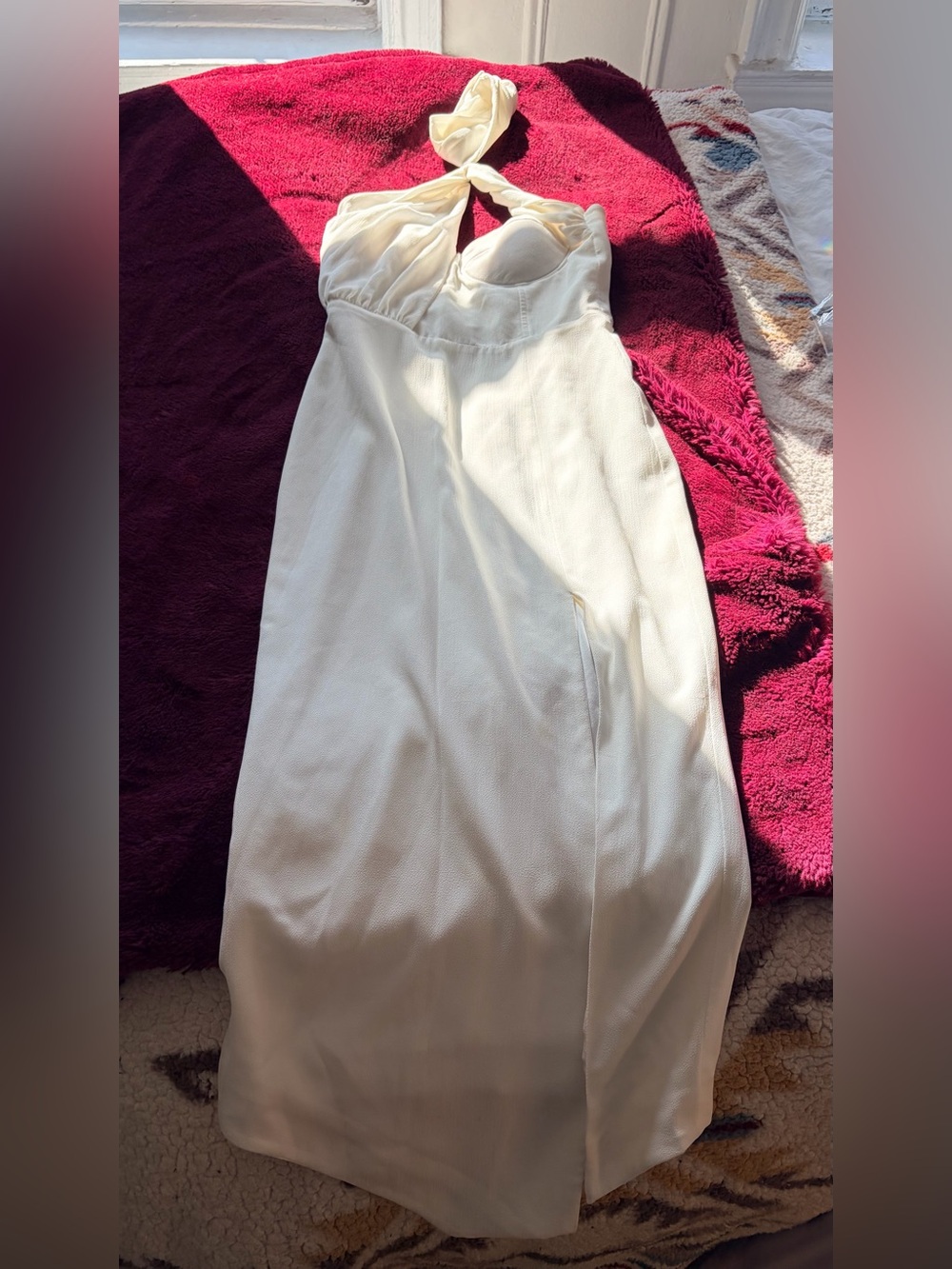 MISHA COLLECTION Cream/White High Neck Cocktail Dress - Picture 2 of 5